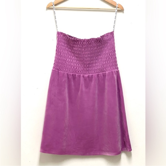 JUICY COUTURE Smocked Velour Dress, Lavender Lollipop Color, Size Medium - Picture 5 of 15